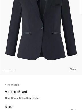 Veronica Beard Black Scuba Single-Button Blazer